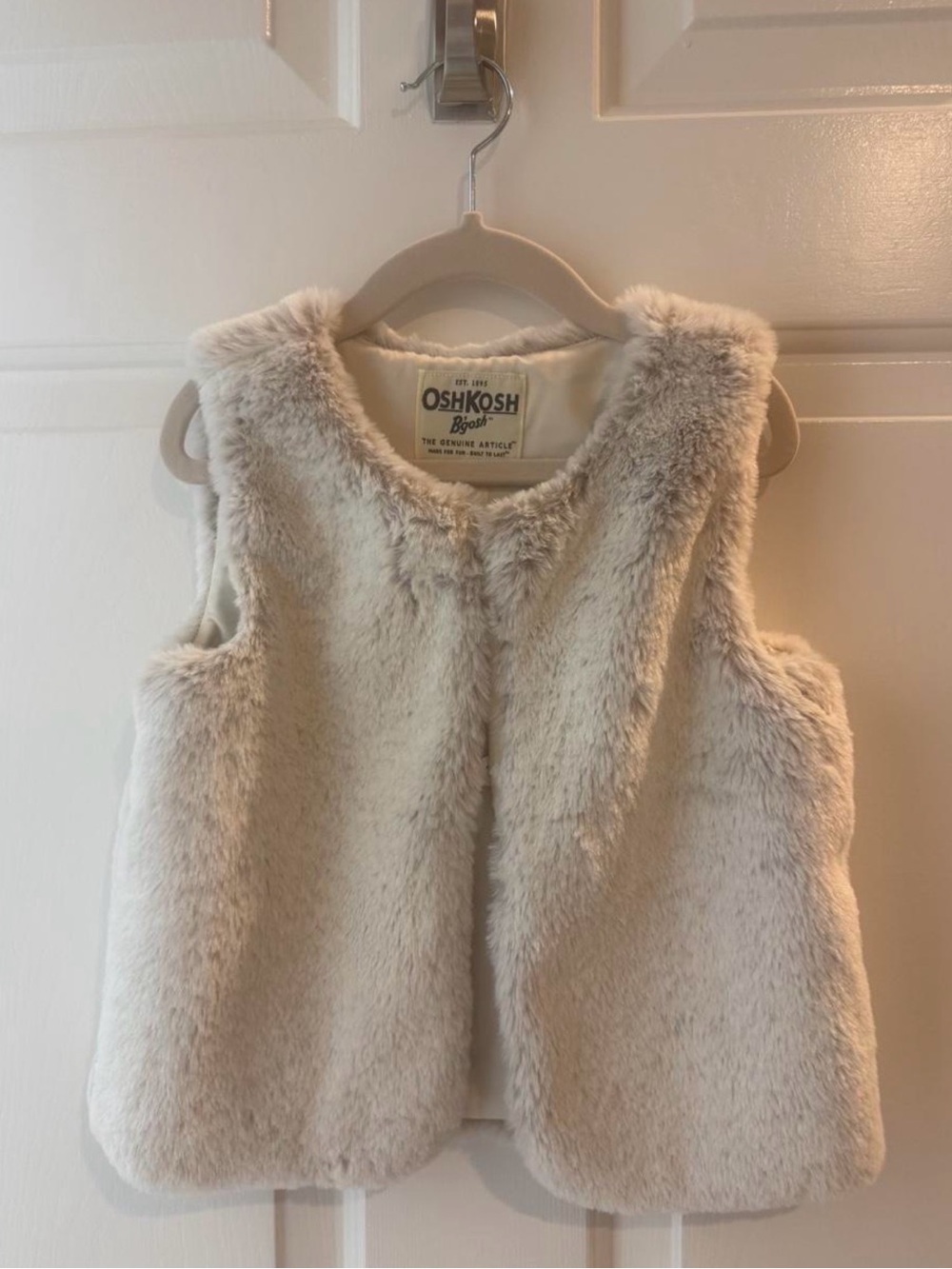OshKosh B'gosh Plush Cream Faux Fur Vest for Kids